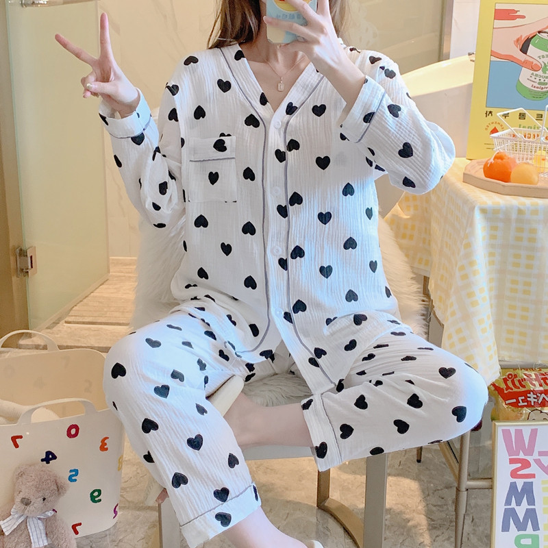 全棉纯棉月子服夏季薄款产后哺乳4月份5孕妇睡衣女产妇全棉两件套 — 50