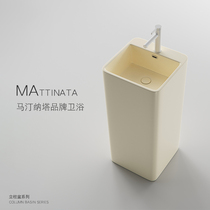 Balcony floor-standing washbasin small apartment bathroom colorful column washbasin outdoor ceramic integrated column basin