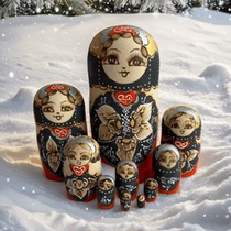 10-layer handcrafted wooden engraved Russian matryoshka doll cute home furnishing ornament educational wooden souvenir