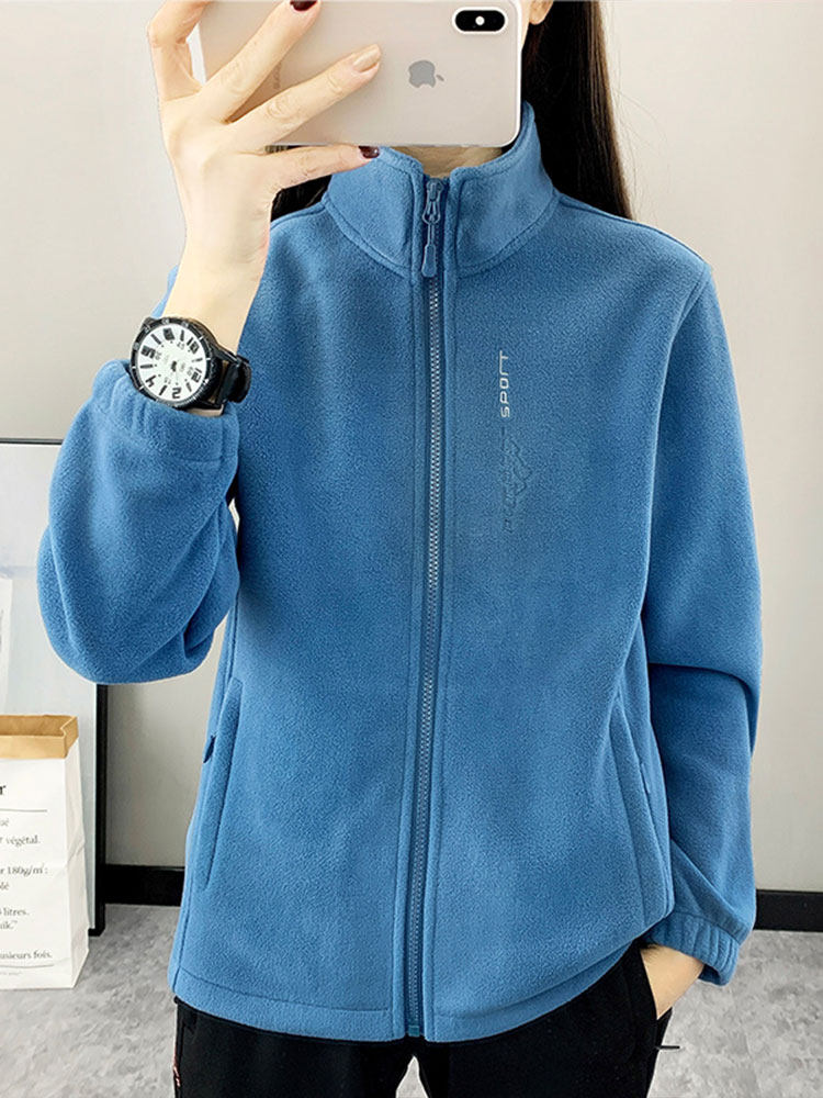 Outdoor Fleece-Lined Thickened Polar Fleece Jacket for Women 2025 New Spring and Autumn Double-Sided Fleece Cardigan Sweatshirt Short Top for Men