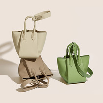 Genuine leather womens bag 224 spring and summer new wing bag bucket bag niche exquisite portable versatile crossbody vegetable basket bag