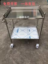 304 Tthick integrated welding stainless steel car instrument desk medical small cart instrument driver surgery beauty cart