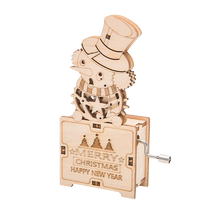 DIY handmade puzzle clown doll hand-cranked music box Christmas childrens gift Christmas Eve music box ornament