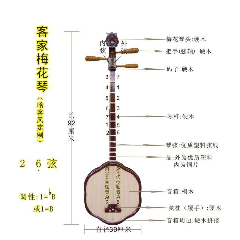 客家山歌的灵魂伴侣:梅花琴五句板,传承千年的手工艺术!🎶-秦琴-淘宝百科网