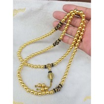 Solid brass 108 self-defense beads rosary toy bracelet car jewelry pendant three-eye dzi beads accessories