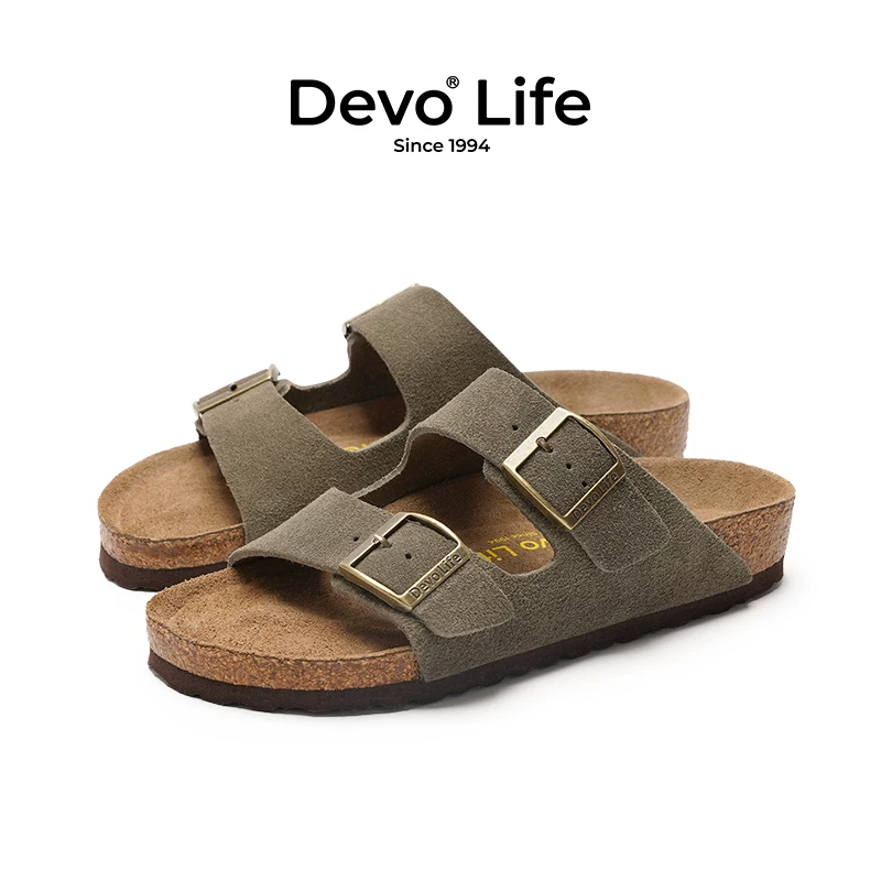 [Стиль Cai Zhengjie] Шлепанцы Devo Life из пробки для мужчин и женщин, весна-лето парные тапочки 2618