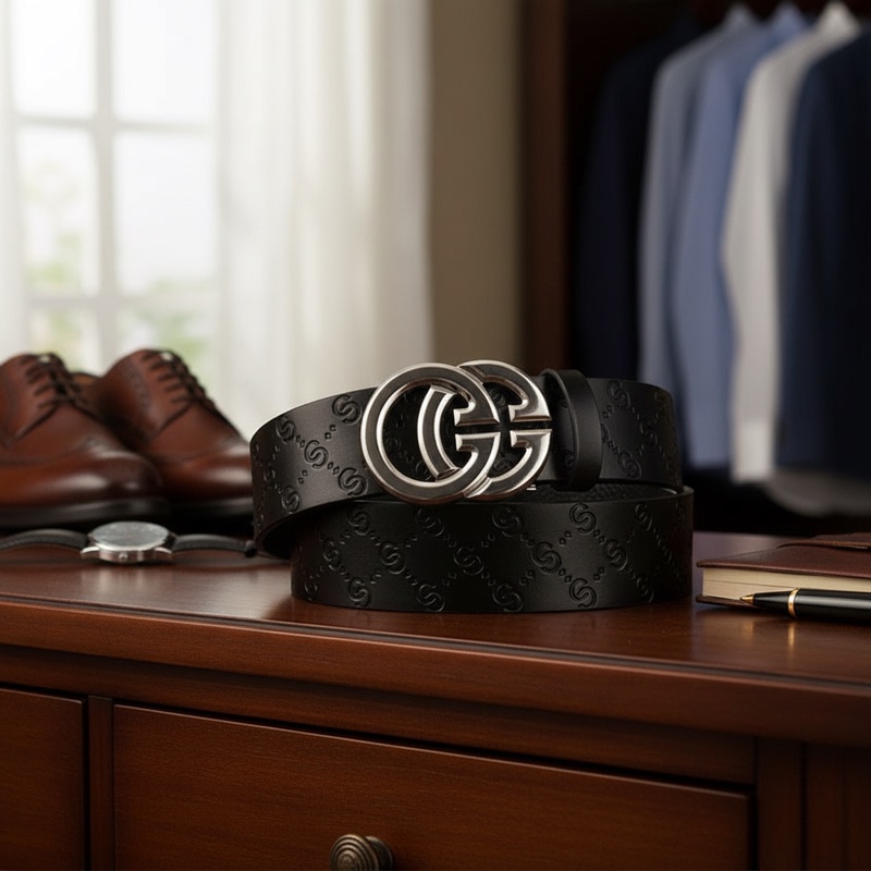 Gucci Men's American-Style High-End British Luxury Designer Replica Casual Stainless Steel Buckle Leather Belt Gucci Men's American-Style High-End British Luxury Designer Replica Casual Stainless Steel Buckle Leather Belt