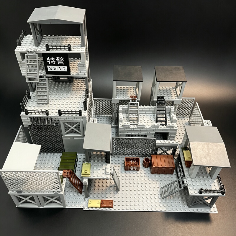 Military Base Prison Watchtower Scene Building Blocks Special Forces Minifigures Zombies Boys Educational Children's Assembly Toys Military Base Prison Watchtower Scene Building Blocks Special Forces Minifigures Zombies Boys Educational Children's Assembly Toys