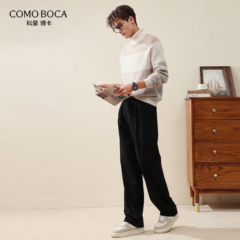 科蒙博卡2025秋冬男士拼色羊绒衫真的好穿吗?