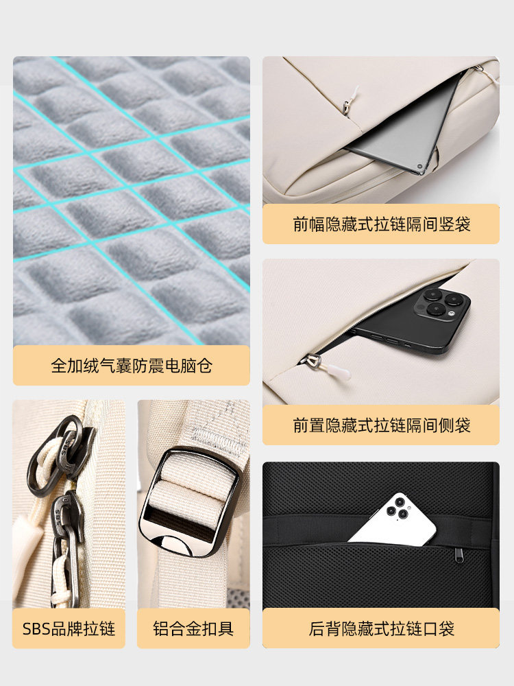 Suitable for Lenovo Savior Y7000P Laptop Bag 16-Inch 2025 New Model Y9000P Gaming Laptop R7000P Version Men's and Women's Airbag Anti-Collision and Shockproof Double-Shoulder Computer Bag Backpack