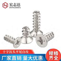 Nickel Plated Flat Head Flat Tail Self Tapping Screws KB Sink Head Cross Flat Tail Self Tapping Screw Electronic Small Screws M2-M4