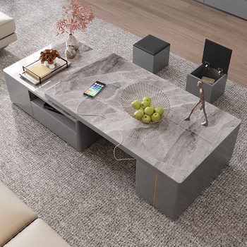 Quickly find modern simple retractable kung fu coffee table for large and small living rooms modern kung fu integrated household automatic slate