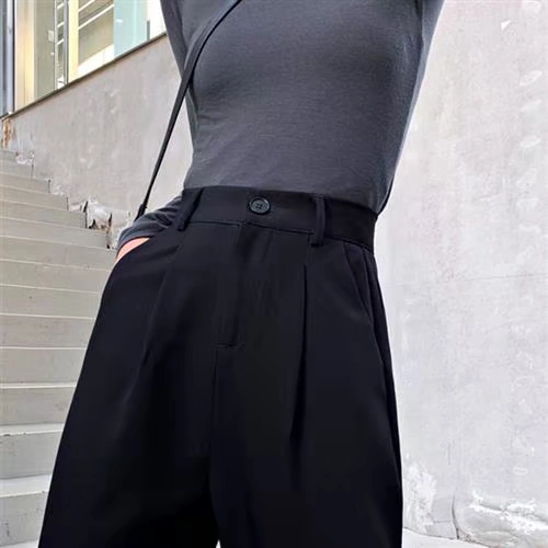 Jielur Black Suit Ipants Women Spring Office Lady Straight TR