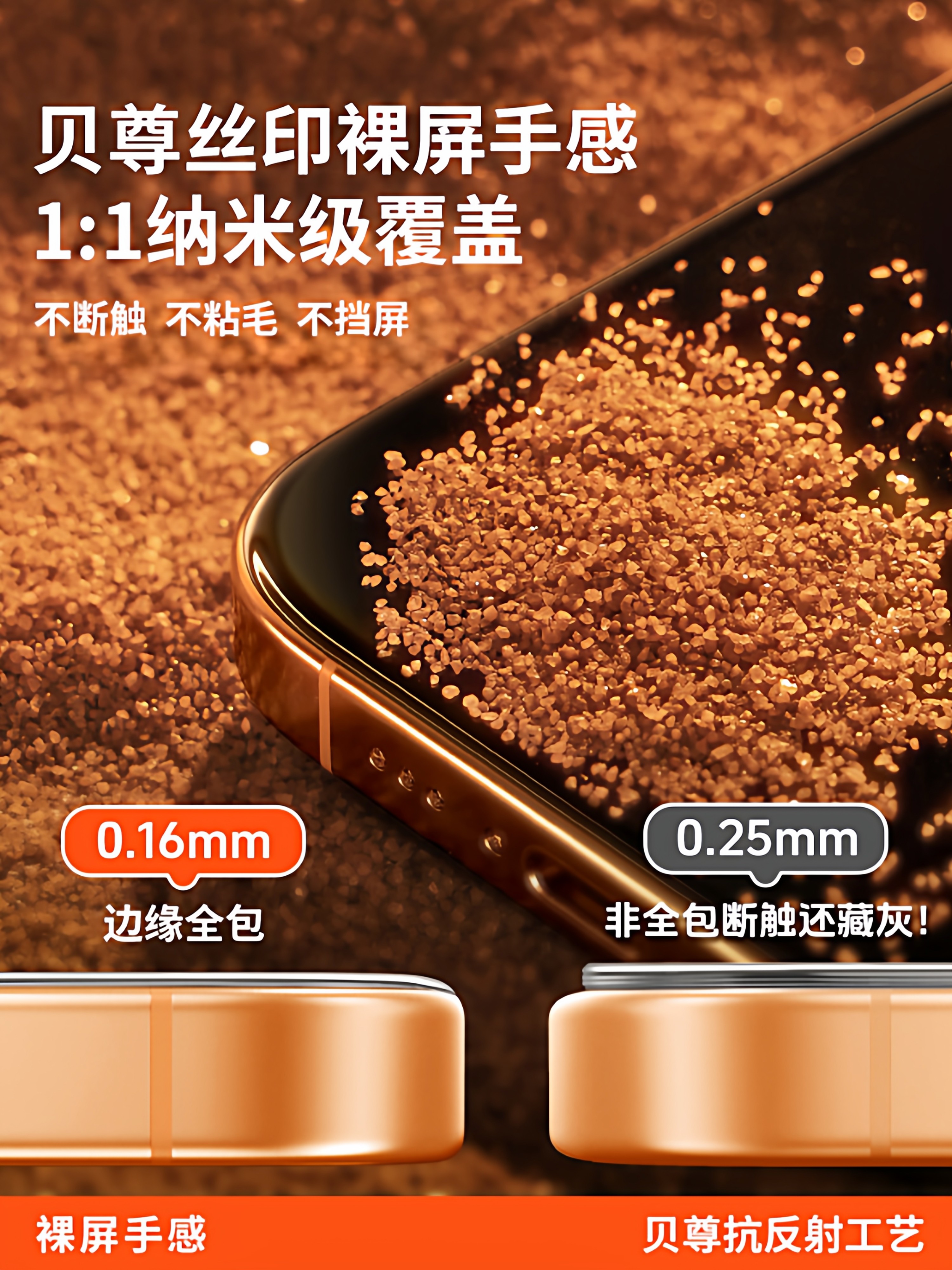 Beizun Titan Film Ultra[Zero Sense Ar Anti-Reflective]Suitable for Apple 17 Pro Max Tempered Glass Film iPhone 16 Pro Max Ultra-Thin Full-Screen Phone 15 Protective Film Uar High-Definition Anti-Drop