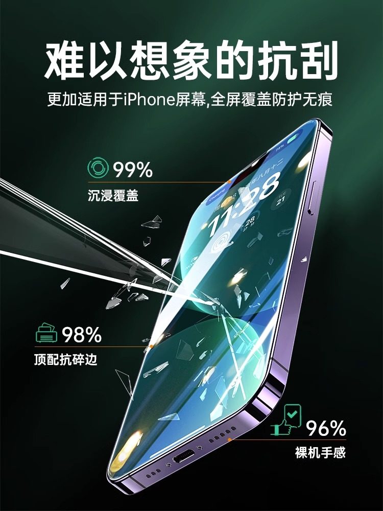 [Imported New Eye Protection Film] Beizun Compatible iPhone 15 Pro Max Tempered Glass Screen Protector for Apple 14 Pro, Anti-Peep for 13, New Anti-Blue Light for 12 Plus, Dust-Free Warehouse Film, Full Screen for XS