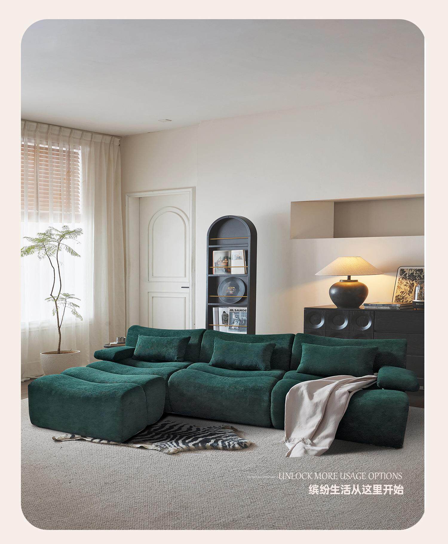 Функциональные диван 意大利竹节压缩沙发客厅小户型布艺意式直排外贸跨境卷包沙发