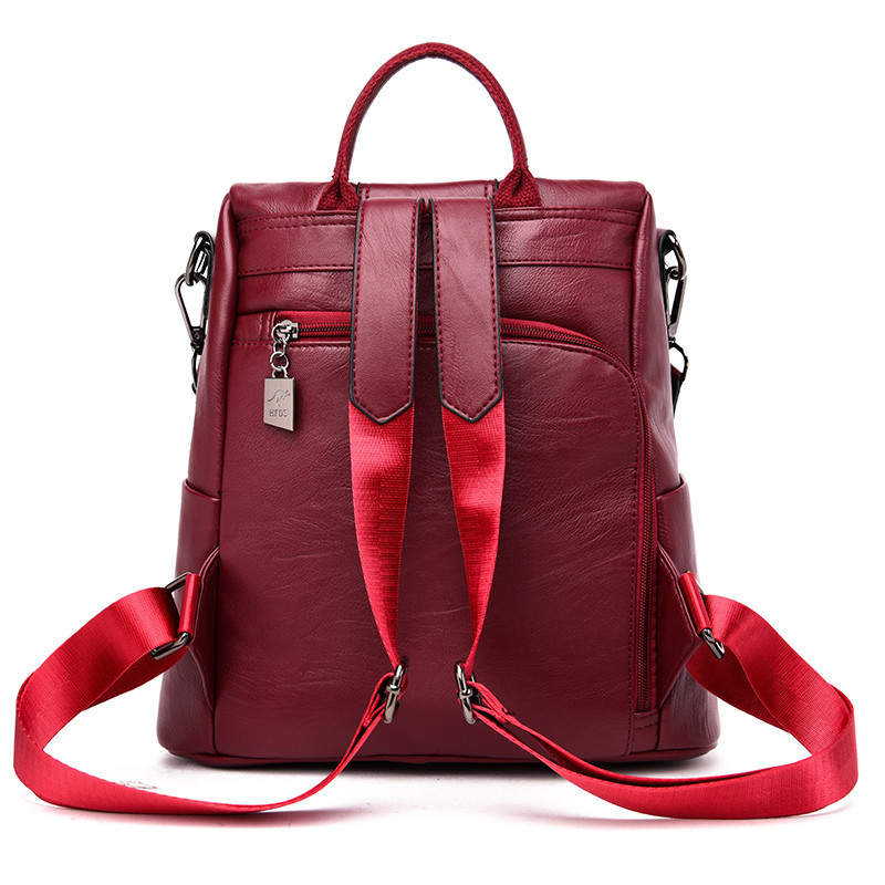 рюкзак anti-theft leather backpack women vintage shoulder bag ladie OTHER