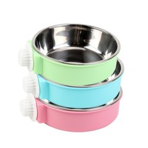 Hanging bowls for dogs and cats to eat and drink. Stainless steel dog bowls and cat food bowls can be fixed and anti-fall. Cat food utensils are in stock.