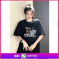 (Deposit) New short-sleeved clothes printed casual sports 2024 versatile fashion couple tops for men and women 57