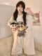 Crayon Shin-Tianjin pajamas for girls in summer thin short-sleeved pure cotton plus size loose and cute student home clothes
