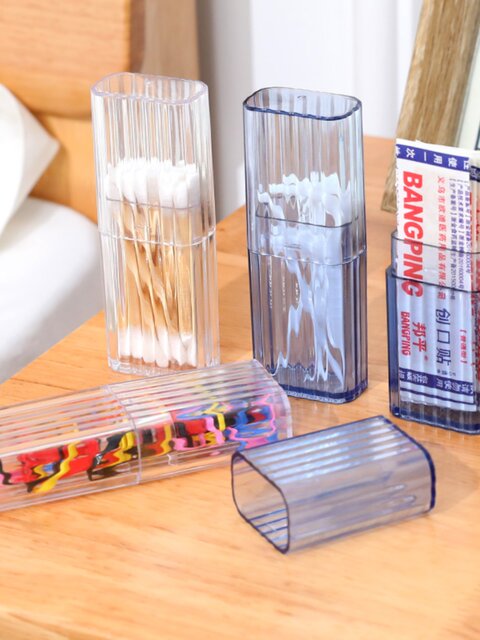 Portable Small Band-Aid, Cotton Swab Stick, Jewelry Storage Box, Lip Brush, Dental Floss, Band-Aid, Earring, Medicine Box