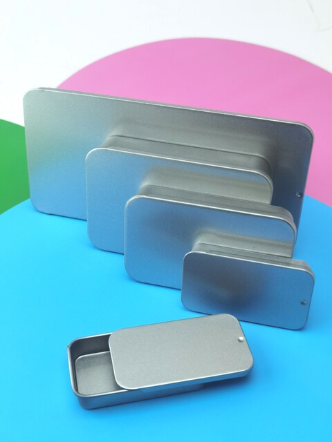 Push-Pull Small Metal Box, Chewing Gum Box, Sliding Lid, Agarwood Eyebrow Wax Balm Box, Finger Sleeve Storage Box, Dental Floss Box, Bird Food Box