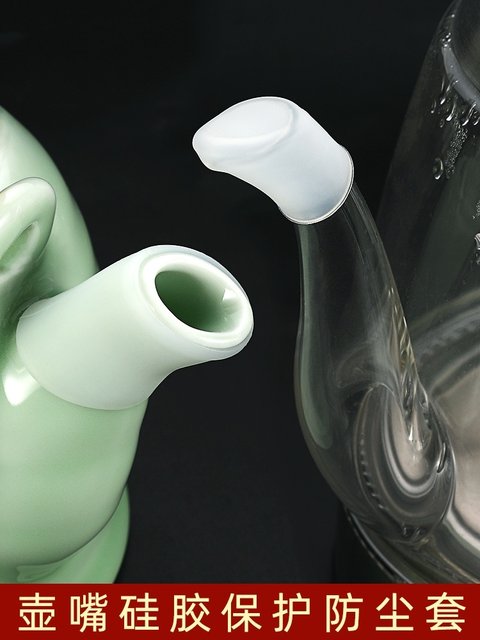 Glass Ceramic Teapot Spout Dust-Proof Cover Leak-Proof Ceramic Dripping Anti-Long Spout Accessories Household Silicone Spout