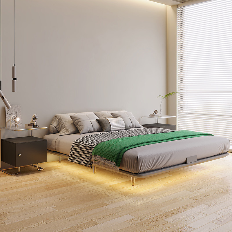 Suspended Bed 2023 new Silence Wind Without Bedside Bed Steel Frame Bed Skeletons Main Sleeper bed Extremely Simple Bed Suspended Bed-Taobao