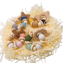 Coskiss Baby Care Bracelets Wooden Teether Crochet Chew Bead