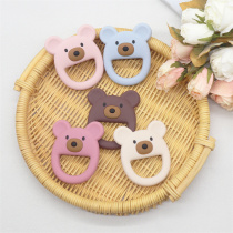 1PC Silicone Teether Baby Kawaii Bear Shape Teether Toy Ring