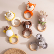 Baby Teether Crochet Rattle Elephant Giraffe Ring Music Ratt