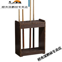 Billiard Cue Shelf Black Octab ball supplies Wooden Perforated Show Rack Wall-mounted Billiard Cue rack Red)