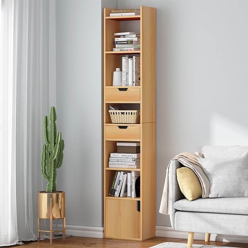 Small Bookshelf, Narrow Gap Bookcase, 30cm Wide, 20cm Wide, 25cm Long, Floor-Standing Storage Corner Shelf, Narrow Model