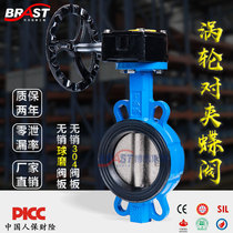 T turbine butterfly valve D371X D371XP-10 16Q ductile body QT450 304 plate EPDM valve seat