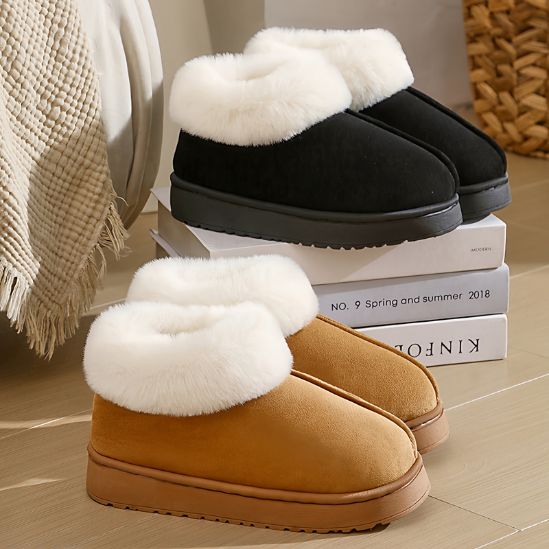 Cotton Slippers for Winter Indoor Comfort, Home Use for Couples, Winter Plush Fleece Cotton Slippers, Warm and Stylish Home Cotton Slippers