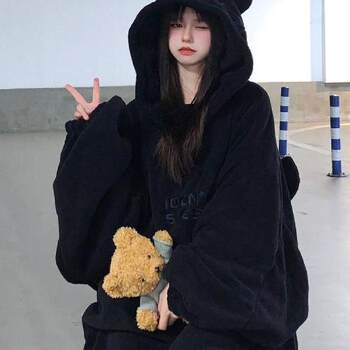 Vockoo Little Devil Pajamas for Women Winter New Coral Velvet Nightgown Internet Celebrity High-Looking Student Couple Can Be Worn Outside