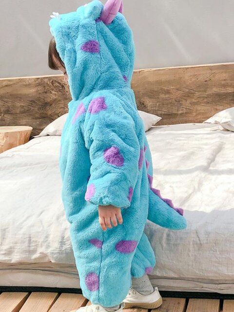 VOCKOO Baby Chef Dog Baby Jumpsuit Autumn and Winter Cute Super Cute Plus Velvet Baby Romper for 1-3 Years Old