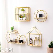 ins style iron wall storage rack bedroom wall wall hanging decoration room wall punch-free ornament storage rack