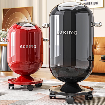 German Large-Capacity Household Trash Can 2026 New Model Light Luxury High-End Bedroom Living Room Bathroom Wheeled Flip-Top Wastebasket