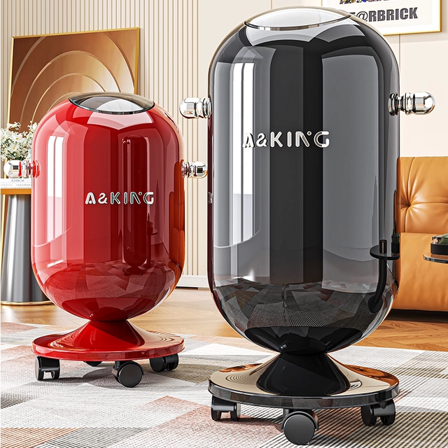 German household large-capacity trash can 2026 new light luxury high-end bedroom living room bathroom wheeled flip-top paper basket