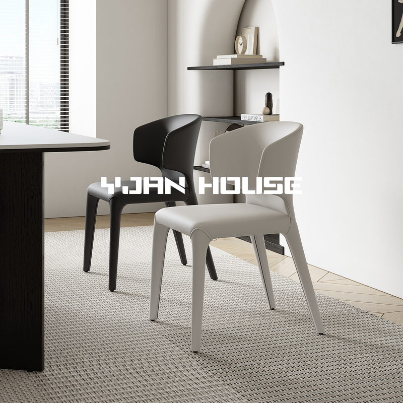 Chair Collection | Italian Minimalist Genuine Leather Dining Chair, Designer High-End Leather Dining Chair, Light Luxury Modern Dining Table and Chair Chair Collection | Italian Minimalist Genuine Leather Dining Chair, Designer High-End Leather Dining Chair, Light Luxury Modern Dining Table and Chair