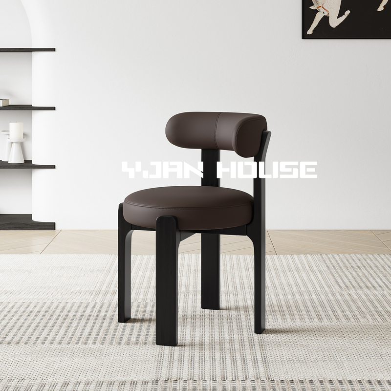 Chair | Mid-Century Style White Ash Wood Dining Chair, Solid Wood Chair for Home Use, Designer Upholstered Dining Room Chair with Backrest