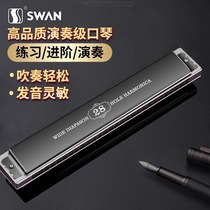 German imported gong swan 28-hole accented harmonica adult professional performance beginner 24-hole high-end gift