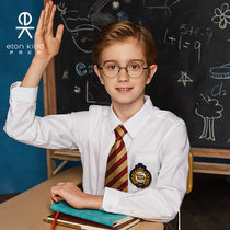 Eaton Guild school uniforms children white shirt Inn pure color spring autumn college pure cotton long sleeve mens shirt 10C150