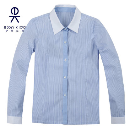 Blue and white slim door flap slammed into Oxford spun long sleeve shirt 10c268