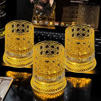 Rotating Wine Glass, Whiskey Glass, Liquor Glass, Stress-Relief Glowing Spinning Glass, Crystal Glass Set, Rotating Cup, Wine Glass