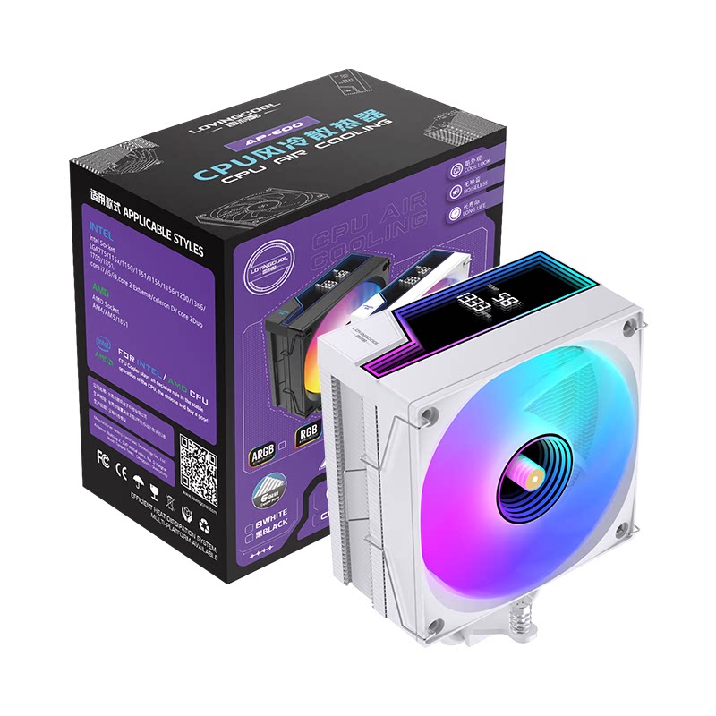 Кулер LOVINGCOOL AP-600 черный, 6 трубок, двойной дисплей