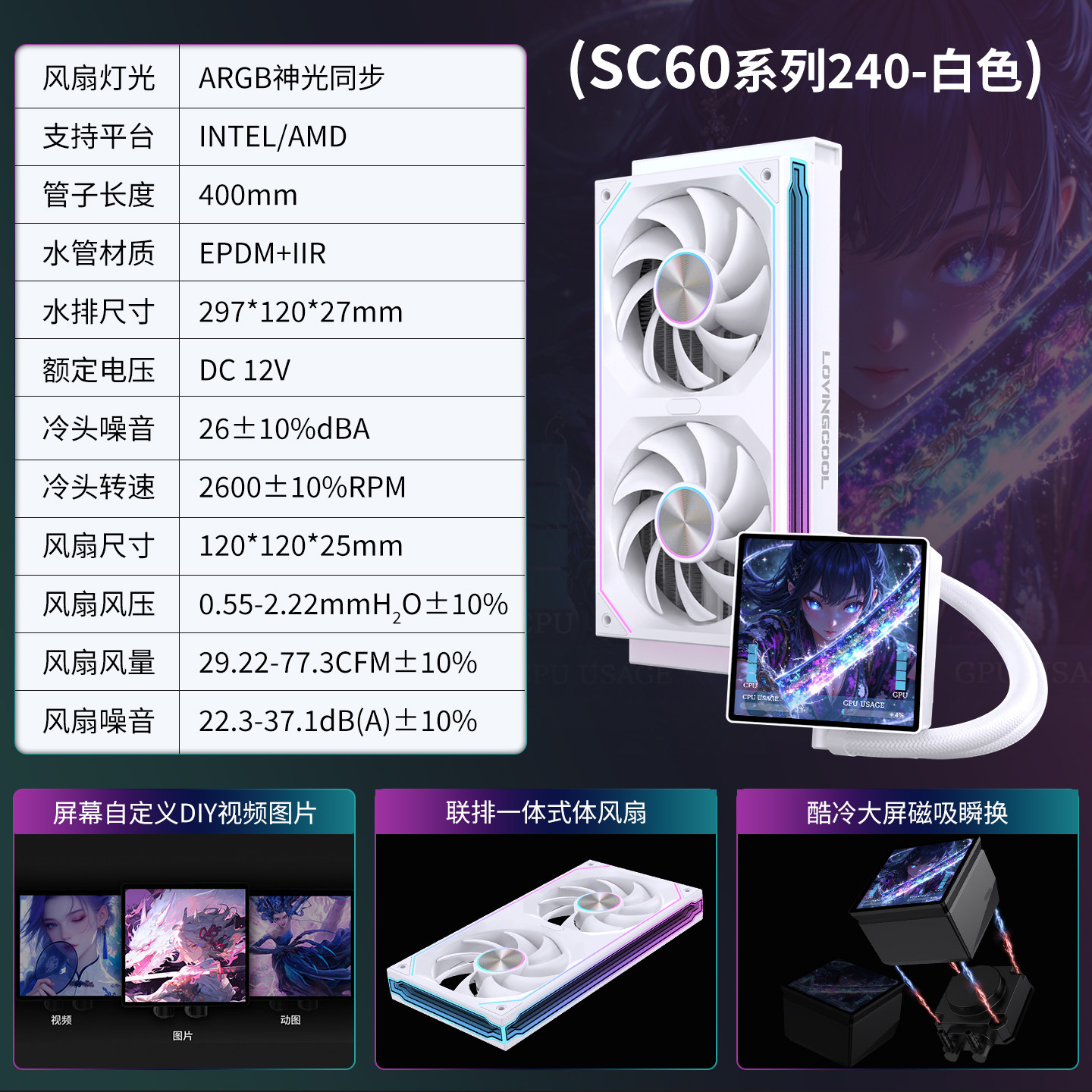 Система охлаждения LovingCool SC70 Third Space 360 Fanless Black