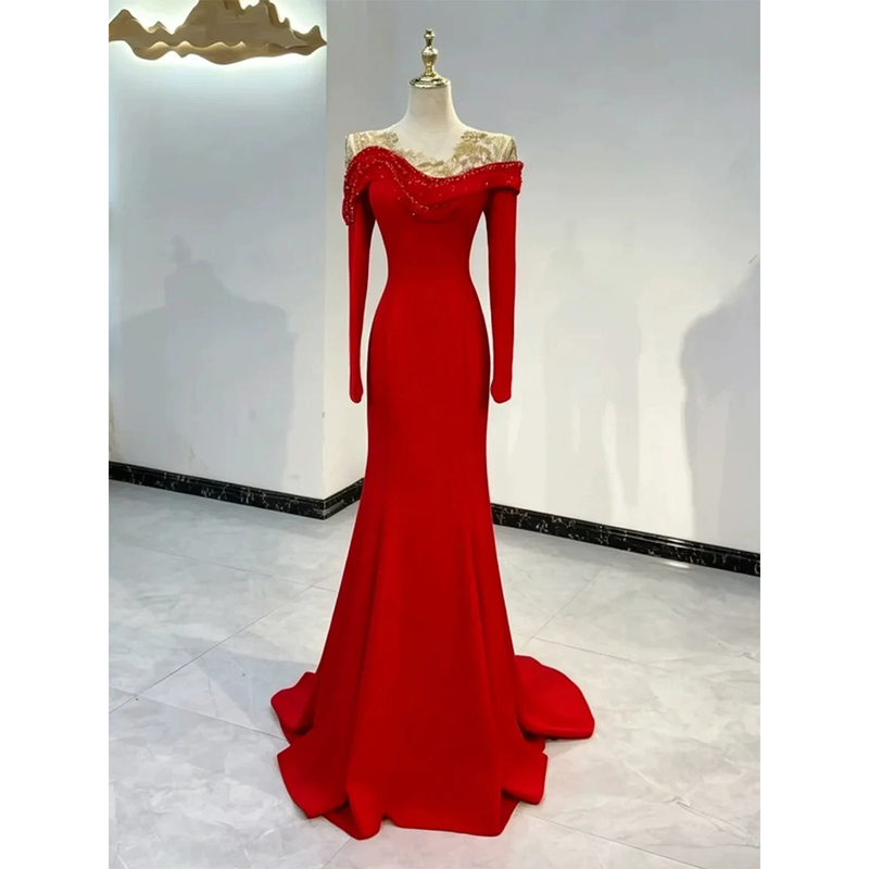 High-End Luxury Niche Vocal Performance Dress for Hosts and Solo Singers, Designed for Petite Individuals High-End Luxury Niche Vocal Performance Dress for Hosts and Solo Singers, Designed for Petite Individuals