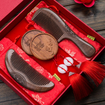 Wedding combs for women mirror set dowry comb rosewood comb red wedding comb gift